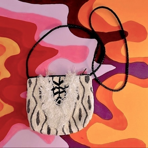 Antik Batik Handbags - Antik Batik Purse Crossbody Cream Fringe Braided Leather Strap